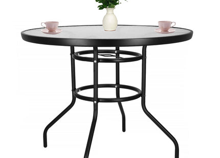 Tuinset | Balkonset | Bistroset | 3-delig | Tafel + 4 Stoelen | Zwart/Bruintinten