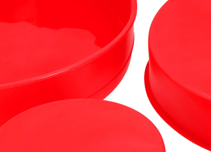 Springos Siliconen Bakvormen | Bakvorm | Taart vormen | 3 Stuks | Rood