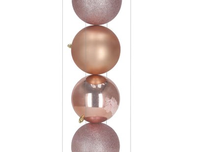 Kerstballen | 4 Stuks | 12 cm | Roze