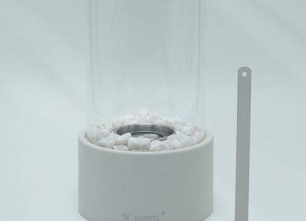 Bio Ethanol Sfeerhaard | Tafelhaard | Binnen & Buiten | Rond | Wit | ⌀ 15 CM