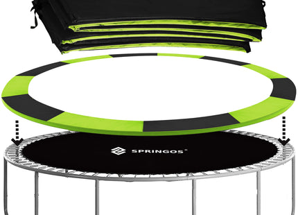 Trampoline Rand | Ø 363-369 cm | Beschermrand Trampoline | Rond | Groen | Zwart