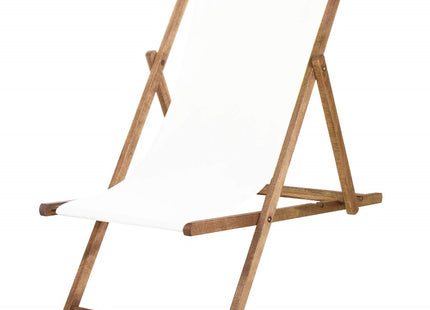 Houten Ligstoel | Strandstoel | Ligstoel | Verstelbaar | Beukenhout | Handgemaakt | Wit