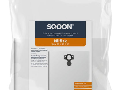 SQOON® Stofzuigerzakken PRO Geschikt voor Nilfisk Attix 30 / 40 / 50 Series & Makita VC3012 Series