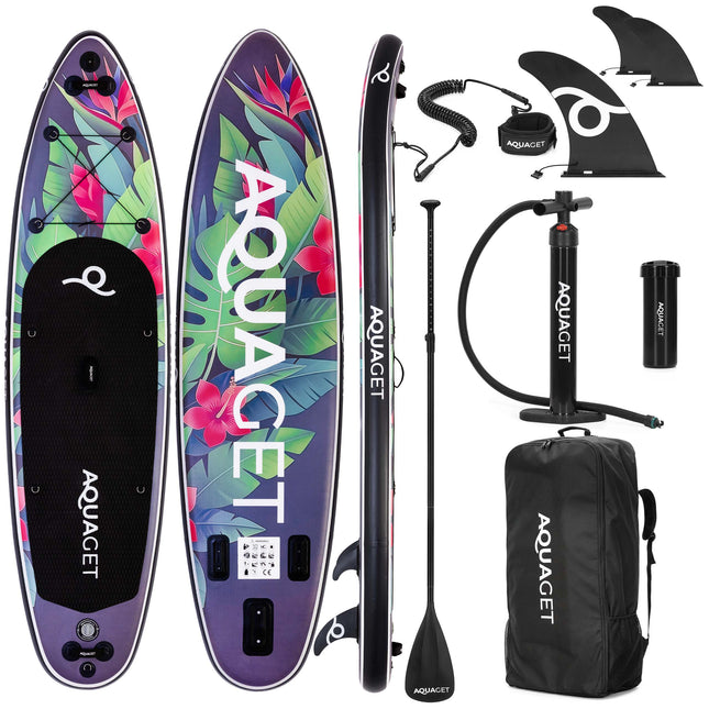 SUP Board - Opblaasbaar Paddle Board - Met Tas - Met Zitje -Inclusief Accessoires - Complete Set - Max. 150KG - 320x81cm - Meerkleurig