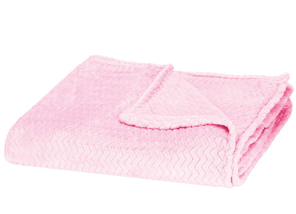 Plaid | Sprei | Bankdeken | Deken | 130 x 180 cm | Pluche | Roze