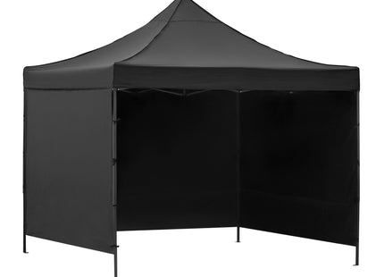 Partytent - 300x300xcm - Hoogte Verstelbaar - PVC - Polyester - Harmonica- Frame - Zwart