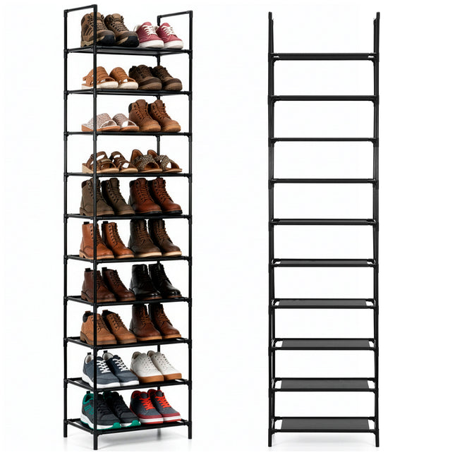 Schoenenrek - Schoenenkast - 20 Paar Schoenen - Schoenen Opbergsysteem - Metaal - Zwart - 100 KG - 178 Cm