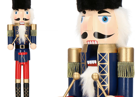 Notenkraker Kerst | 61 cm | Blauw/Rood/Goud/Zwart