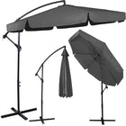 Zweef Parasol | Kantelbaar | Waterafstotend | Grafiet | Ø 350 CM