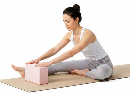 Actiget® Yoga Blok - Yoga Cube - Pilates Blok - Balans - Rekoefeningen - EVA-schuim - Roze - 7,5 X 23 X 15 Cm
