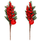 Kersttak | Lijsterbessen Decoratie | Rood | Middenstuk | 32 cm
