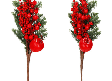 Kersttak | Lijsterbessen Decoratie | Rood | Middenstuk | 32 cm