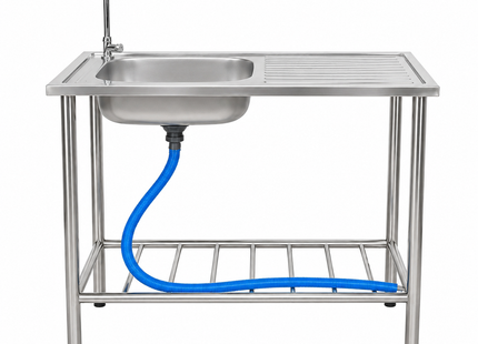 Muntel® Camping Tafel Met Gootsteen - Kraan en Wasbak– RVS - 100 x 50 x 77 cm