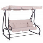 Schommelbank | Venezia-Schommel | 3-zits | Waterafstotend | Inclusief 2 Kussens | Verstelbare Luifel | 162 x 200 x 120 cm | Beige