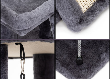 Krabpaal - 2 Etages - Voor Katten - Kattenhengels - Kattenspeelgoed -  Meubelbescherming - Met Ladder - 31X31X62 cm - Grafiet