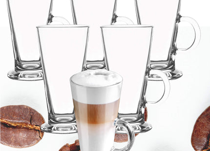 Latte - Dessertglazen Set van 6 - Handvat - 280 ML