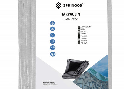 Afdekzeil | Dekzeil | Zeildoek | Waterdicht | PVC | 5 x 4 m | 270 g/m2 | Grijs/Zwart