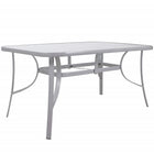 Tuintafel | 150 x 90 x 71 cm | Buitentafel | Eettafel Buiten | Metaal | Gehard Glas | Grijs