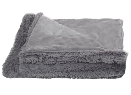 Plaid | Sprei | Deken | 220 x 240 cm | Pluche | Donkergrijs