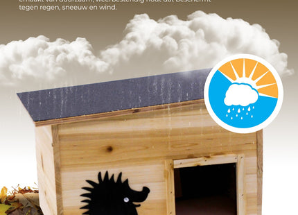 Egelhuis - Egelschuilhuis - Winterverblijf - Weerstbestendig - Hout - 40x32x24 cm