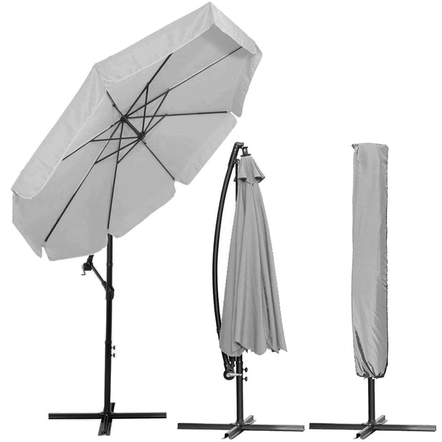 Parasol | Parasols | Kantelbaar | Met Ventilatie | Lichtgrijs | 290 cm