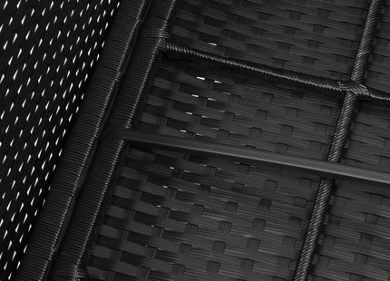 Tuinset - 6 Delig - Stoelen - Bank - Tafel - Rotan -  Zwart/Grijs