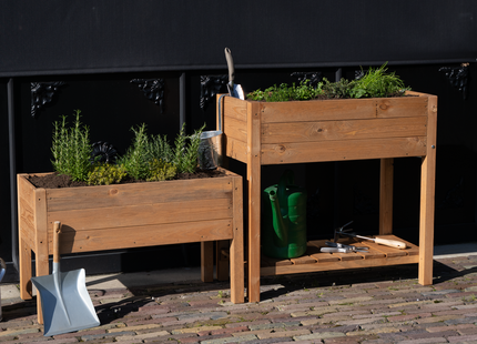Kweekbak - Plantenbak - Moestuin - Planten - Hout - Geïmpregneerd  - Rechthoekig - Bruin- 80 x 40 x 50 Cm