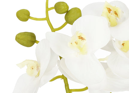 Kunst Orchidee - Kunstplanten -Inclusief Pot - Wit - 33.5 cm