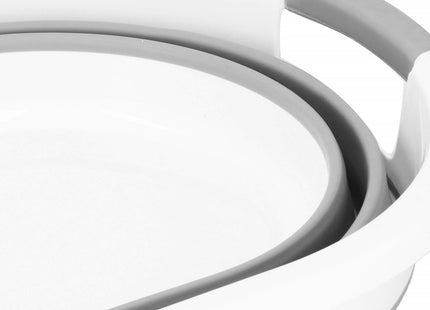 Wasmand | Opvouwbare Wasmand | Ovaal | 39L | Grijs/Wit