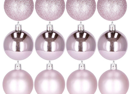 Kerstballen | 12 Stuks | 6 cm | Roze