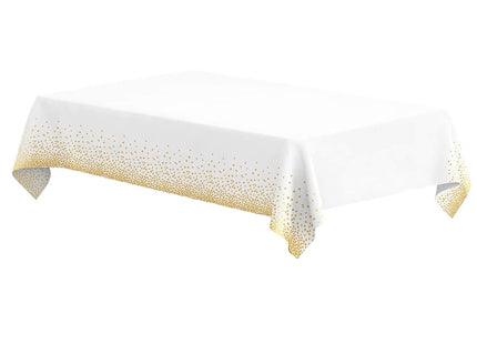 Tafelzeil - Tafelkleed - Waterdicht - Afwasbaar - Wit - Goud - 272 x137 CM