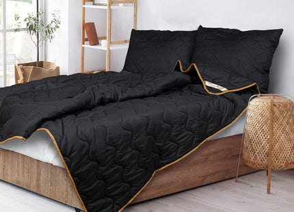 2-in-1 Dekbed - 160 x 200 cm - Zwart - Dekbed zonder overtrek - Anti Allergie & Ademend - All Year Dekbed - Zomerdekbed & Winterdekbed