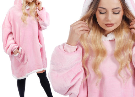 Hoodie Deken | Deken Met Mouwen | One Size | Roze