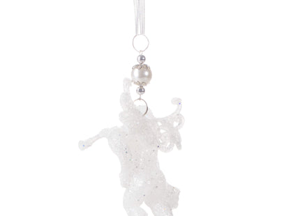 Kersthanger | Engel | Kerstboomhanger | Wit | Glitters | 13 cm