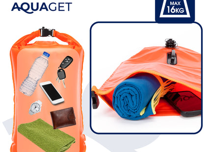 Zwemboei - Voor Openwaterzwemmen - Zwemveiligheidsboei - Incl. drybag /Saferswimmer/Safe swimmer/ 36 Liter / Reddingsfluitje - Oranje