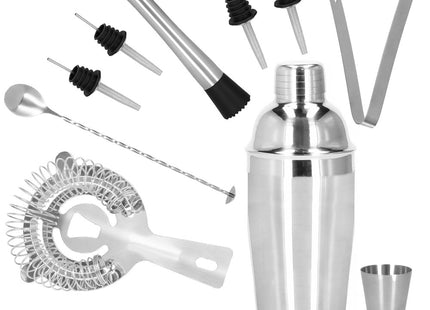 Cocktail Set | 12-Delige Cocktail Shaker Set | RVS | Zilverkleurig