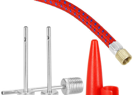 Verloopnippel - Fietspomp - Ballenpomp - 5 Stuks - Universeel - Rood/Zilver