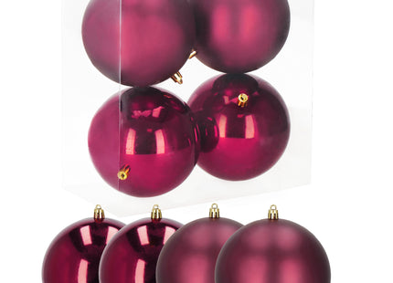Kerstballen | 4 Stuks | 14 cm | Bordeaux