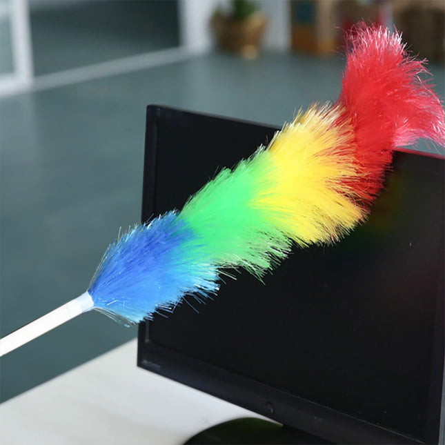 Wasbare Telescopische Stoffer -Stofdoek - Telescopische - Borstel - 79-106,5 cm - Regenboog