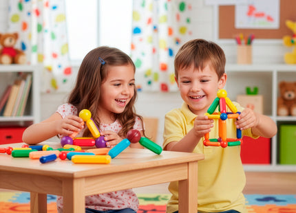 Springos® Magnetisch speelgoed - 128 Stuks - Montessori speelgoed - Speelgoed kinderen