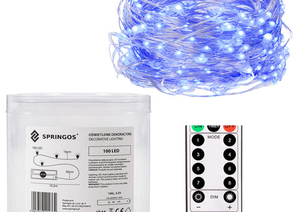 Kerstboomverlichting -  100 LED - Afstandsbediening - Blauw