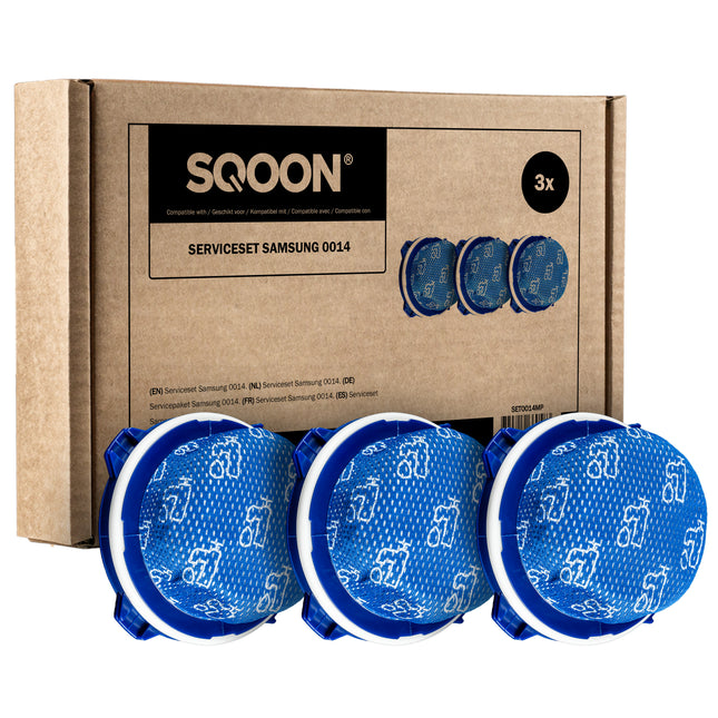 SQOON® Filterset geschikt voor Samsung Jet stofzuigers - Gelijk aan model: DJ97-02649B - Vervangt motor- en uitblaasfilter voor optimale stofopname - 3 STUKS
