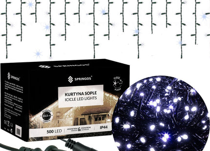 IJspegel Verlichting | Kerstverlichting Buiten | 20 m + 2.5 m Snoer | 500 LED | Flash | Koppelbaar | Koel Wit