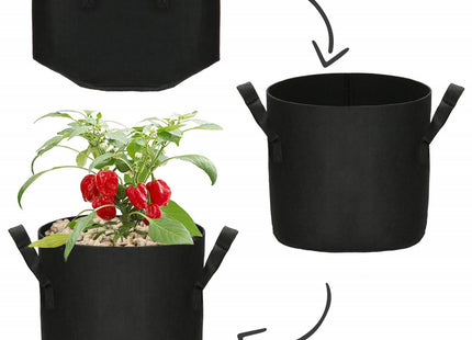 Kweekzak | Plantenzak | Plantenmand | Groeizak | 6 Liter | Zwart