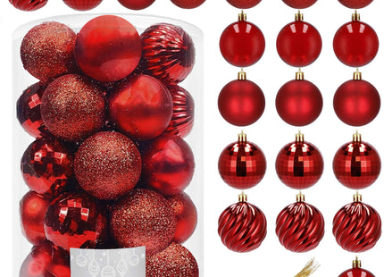 Kerstballen | 20 Stuks | 6 cm | Rood