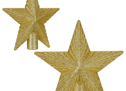 Kerstboom Piek | Ster | 21 cm | Goud | Glitter