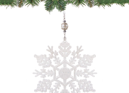 Kersthanger | Ster | Kerstboomhanger | Wit | Glitters | 17 cm