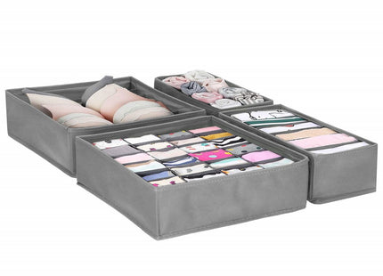Lade Organizer Kast en Badkamer | 4 Stuks | Verschillende Afmetingen | Grijs