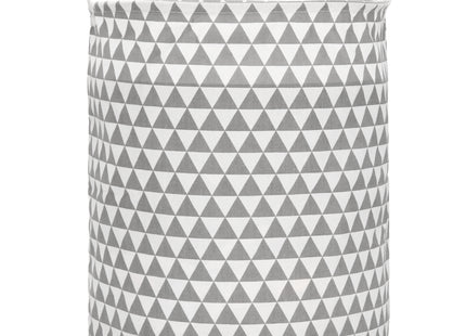 Opbergmand - Speelgoedmand - Kledingmand - Organizer - Handvatten - Driehoek - Grijs - Wit