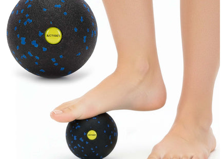Massage Bal | Triggerpoint Bal | Lacrosse Bal | Massage | Blauw/Zwart | 8 cm